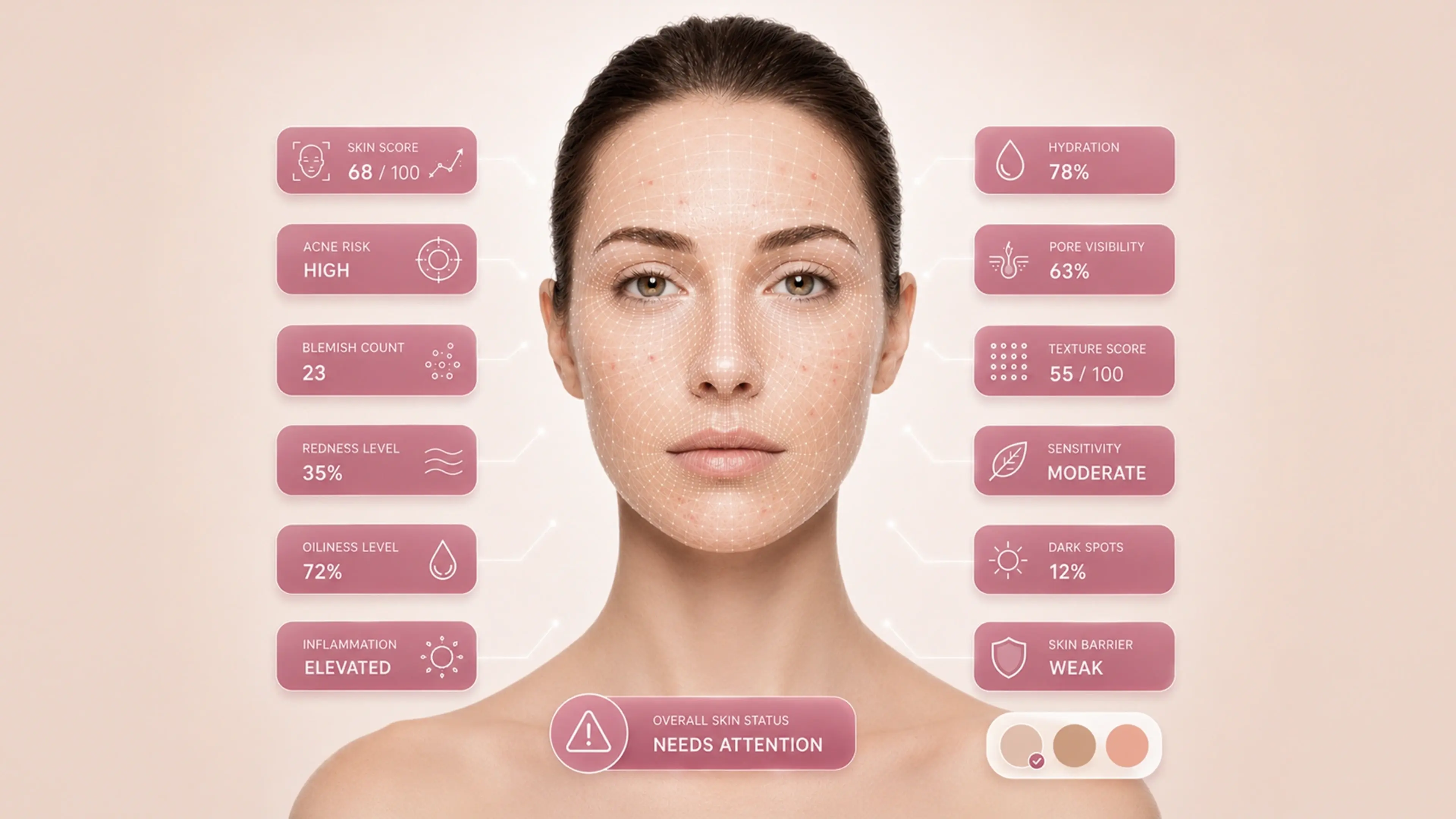 A cover image showing AI skin analysis helping analyse every skin related issue.