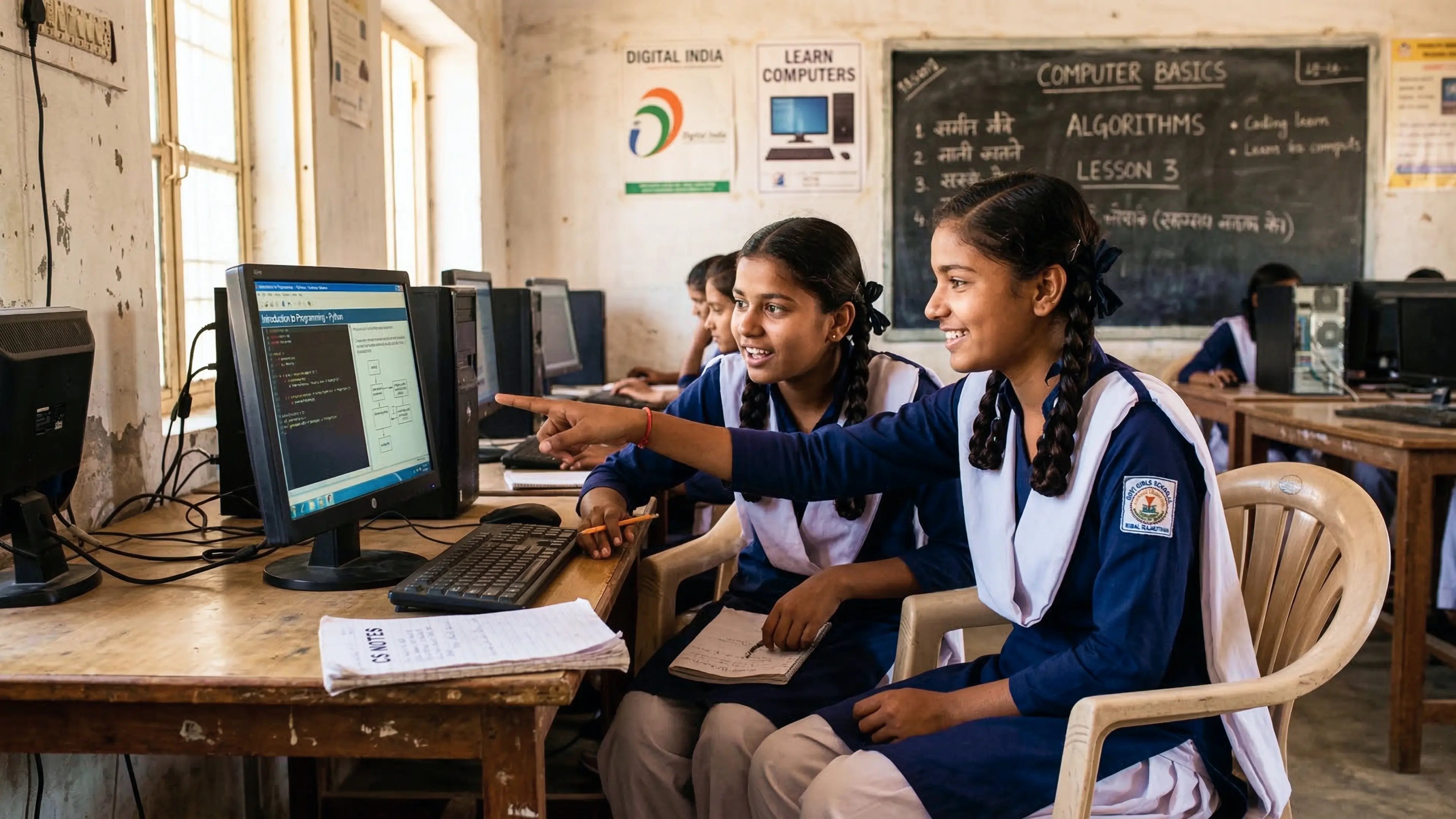 An image showing female education upliftment 