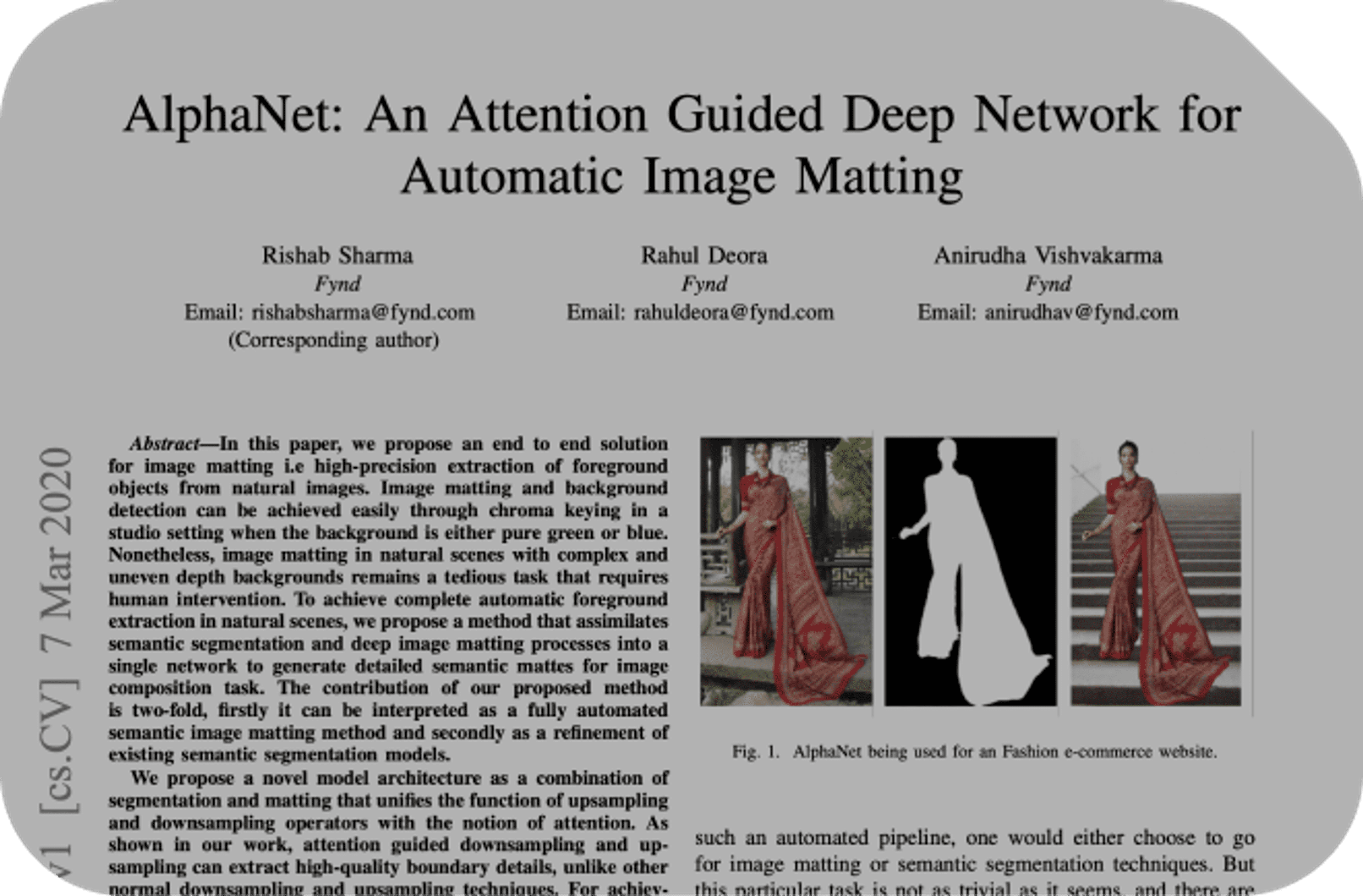 AlphaNet: An Attention Guided Deep Network for Automatic Image Matting