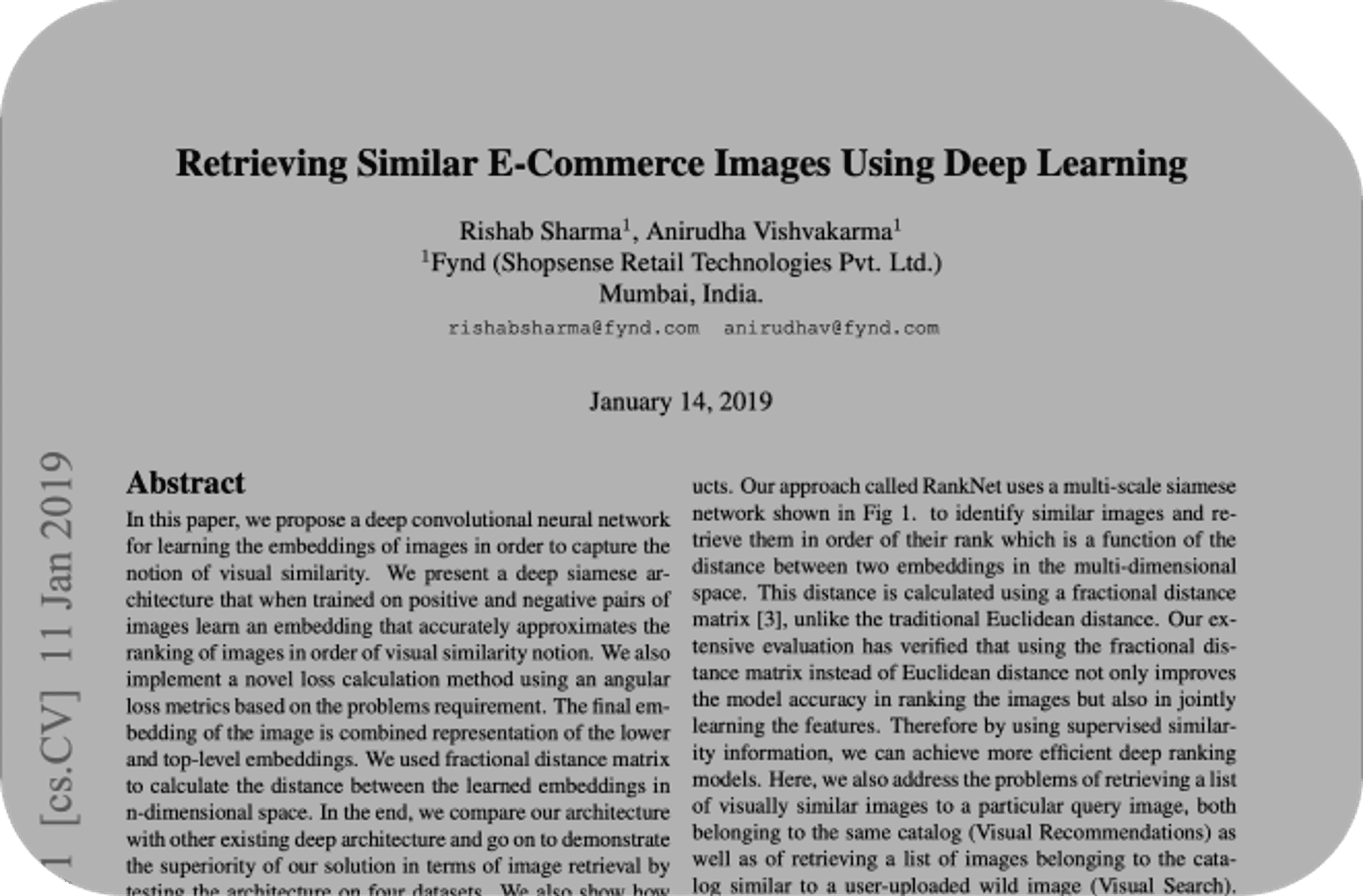 Retrieving Similar E-Commerce Images Using Deep Learning