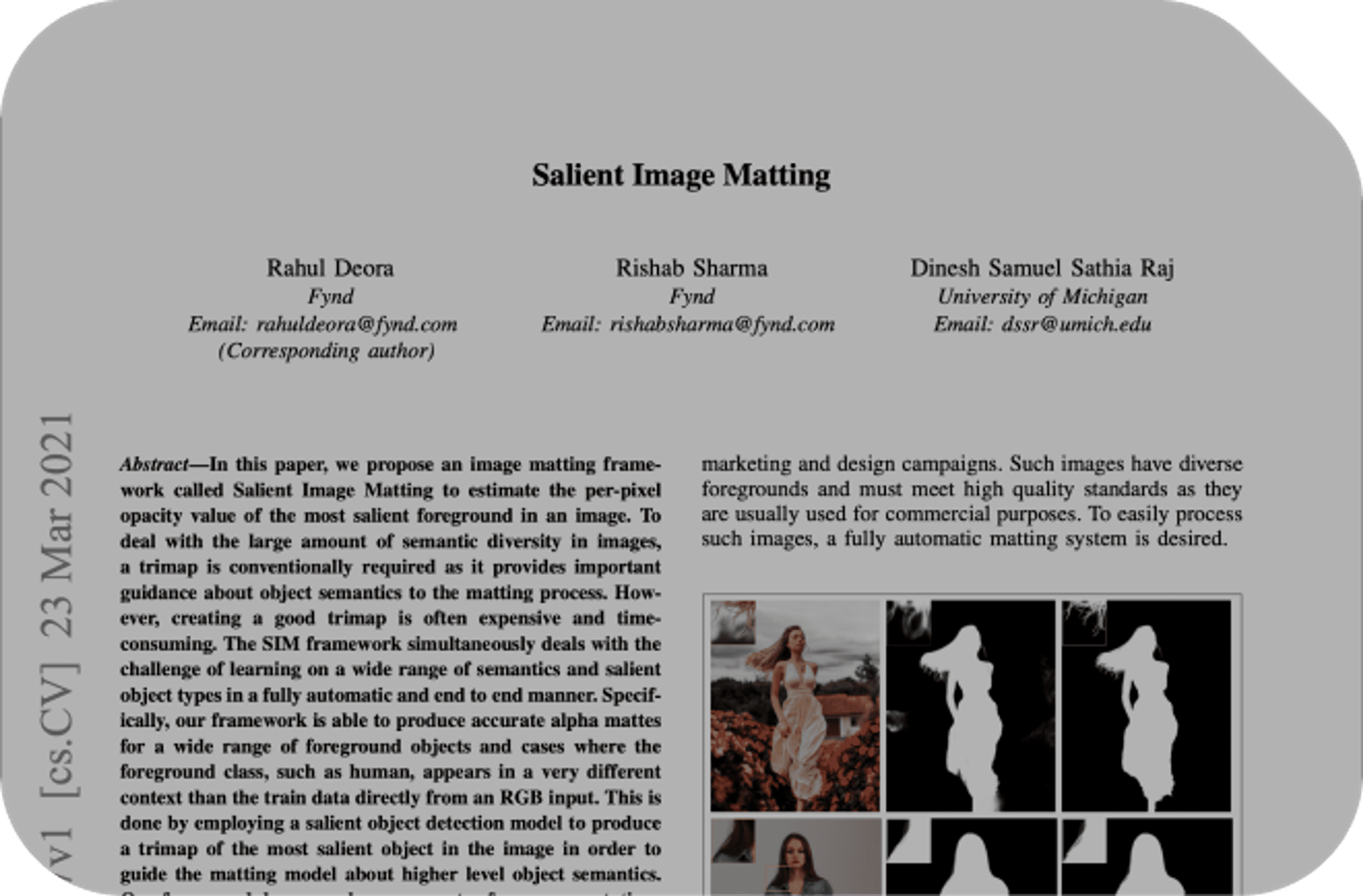 Salient Image Matting