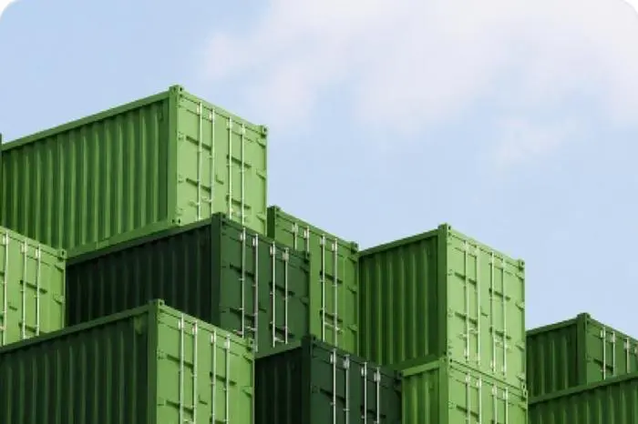 Stacked shipping containers for bulk wholesale fulfilment