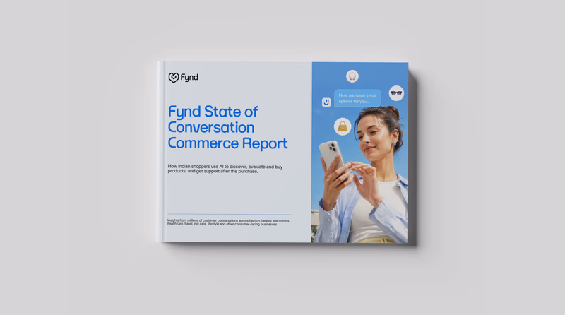 An image showing cover banner of Fynd state of conversational commerce report 2026