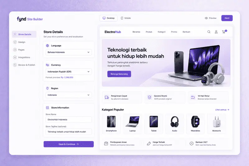 Ecommerce website builder