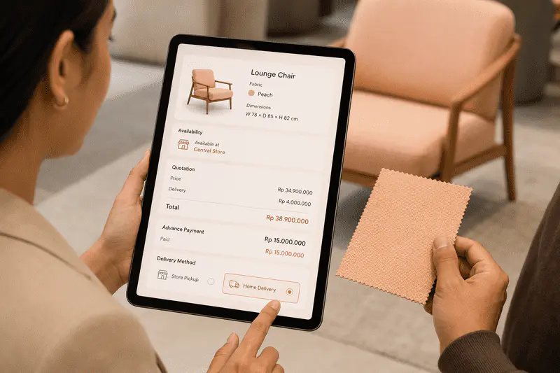 Sistem POS untuk showroom furnitur