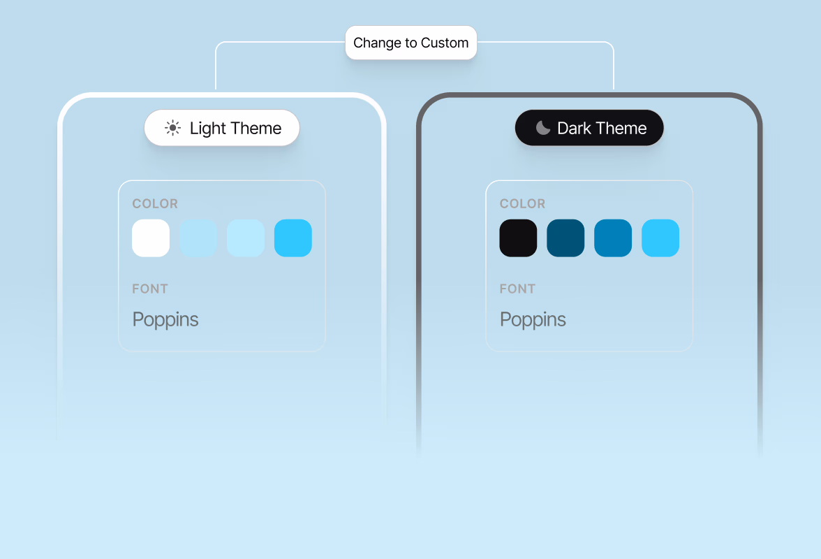 Scanner UI customisation in light and dark themes