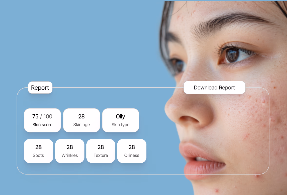 Skin report with shareable scan results