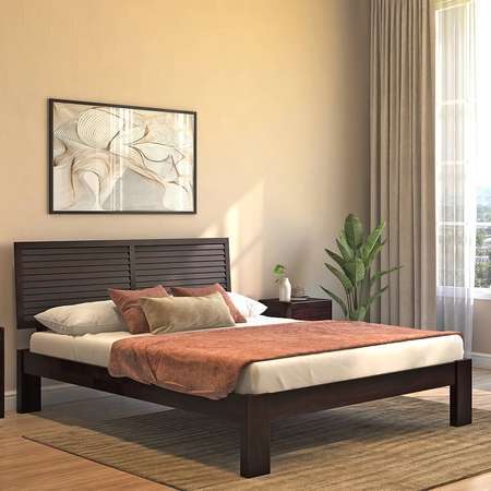 Amy Storage Bed With Head board Storage - King - Classic Walnut