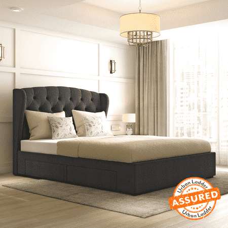 Floret Non Storage Engineered Wood Bed (Bed Size : King, Finish : Bovrian Beach)