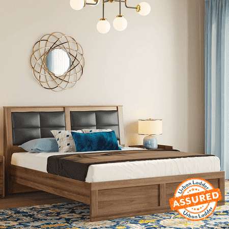 Arthur Non Storage Engineered Wood Bed (Bed Size : King, Finish : walnut)