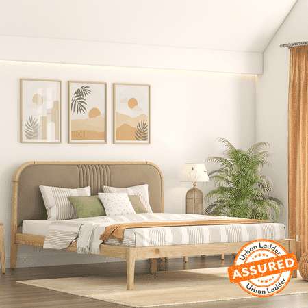 Ohayo Bed (Bed Size : King, Finish : Light Walnut)