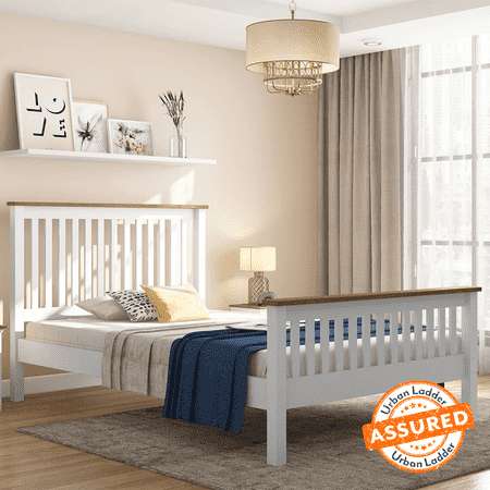 Admire Solid Wood Queen Size Non Storage Bed (Bed Size : Queen, Finish : Honey)