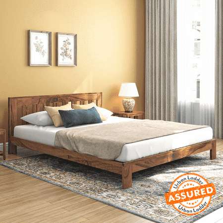 Bunai Solid Wood Bed(Finish: Teak)