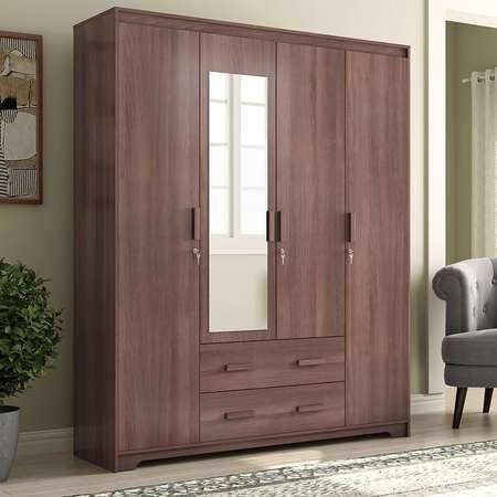 Karya 2 Door Wardrobe - Wheat Brown Walnut (Sustainable Range - Ecoboard)