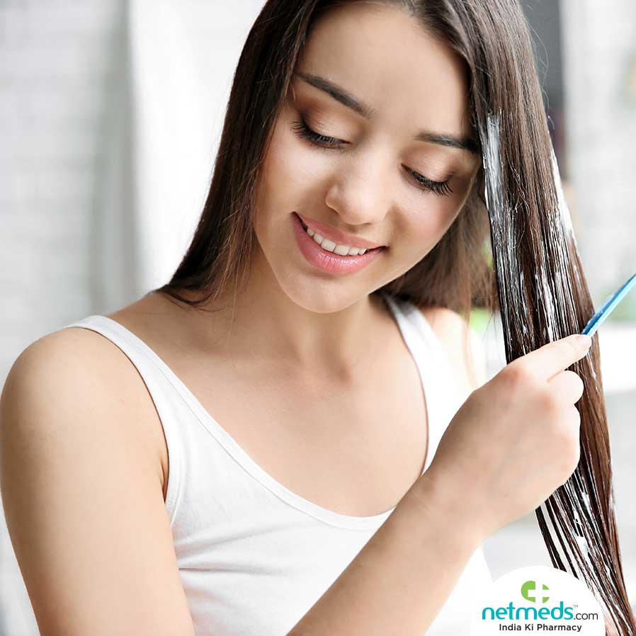 Woman Applying Hair Masks for Dandruff
