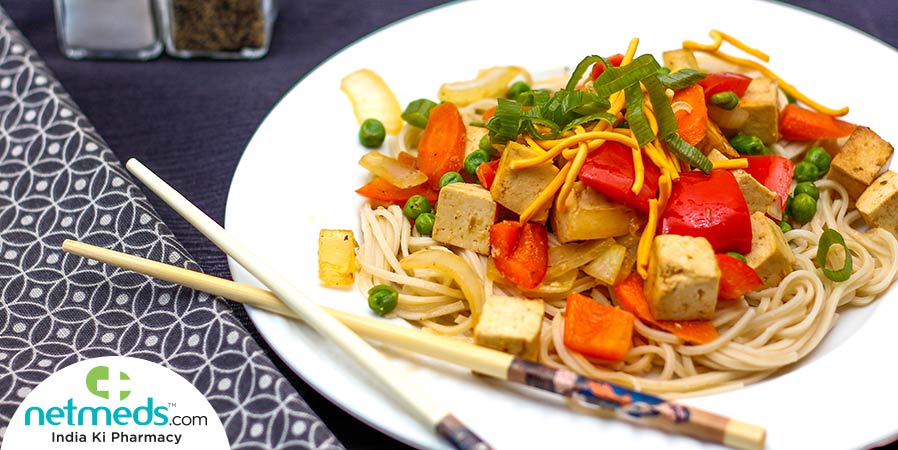 Mixed Veg Tofu Noodles