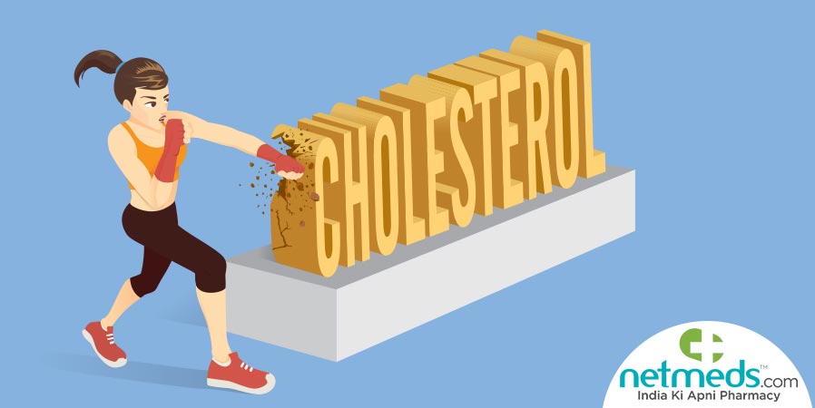 Woman fighting cholesterol