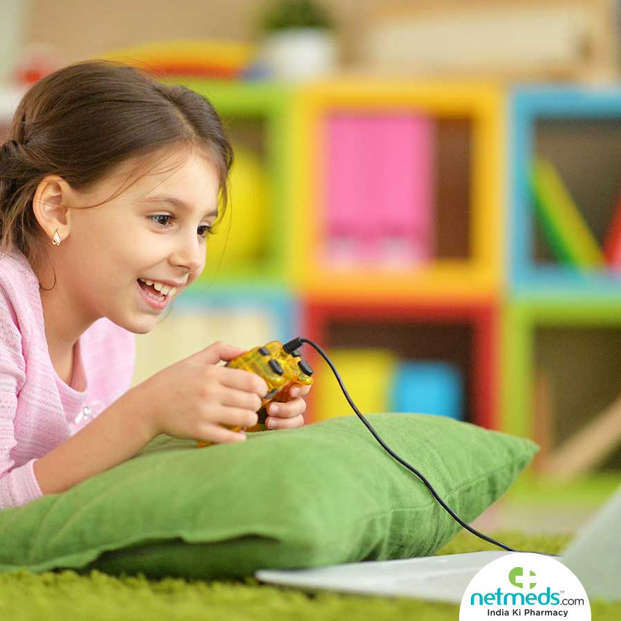 School Kid Playing Video Game