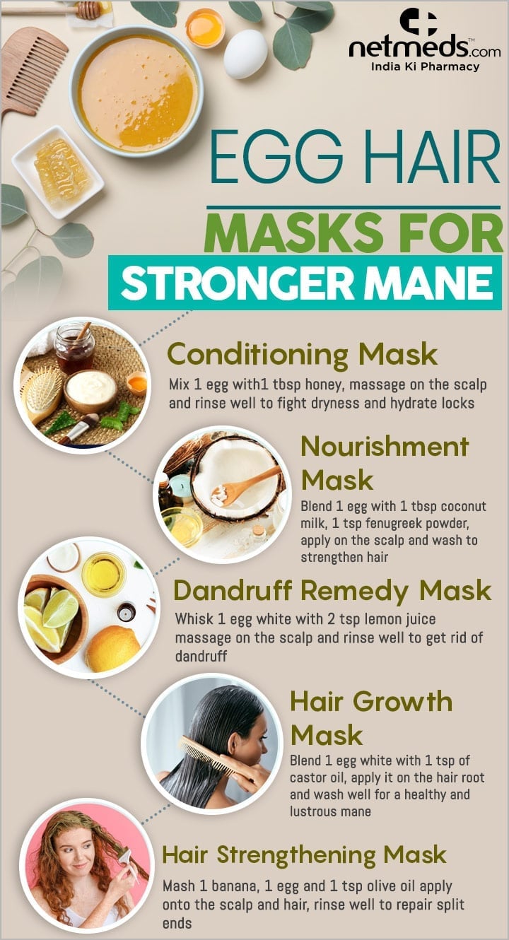 Egg hair masks for stronger mane