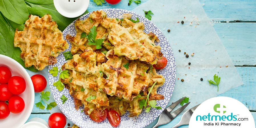Sweet potato waffles for healthy breakfast