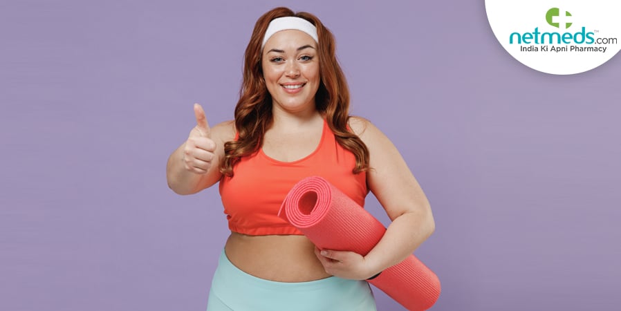 Woman with yoga mat