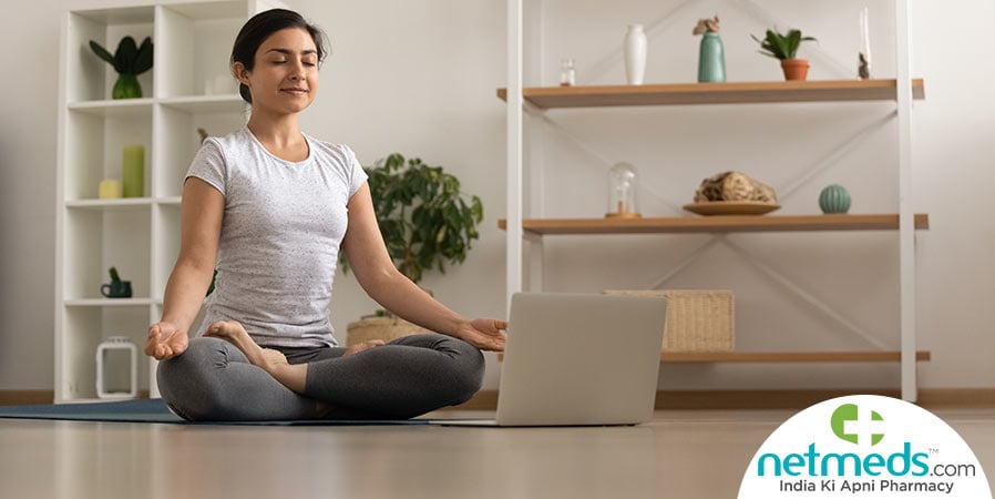 Woman doing Pranayama