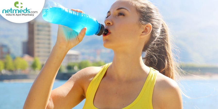 woman drinking water