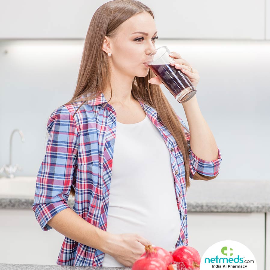 pomegranate juice helps unborn baby health