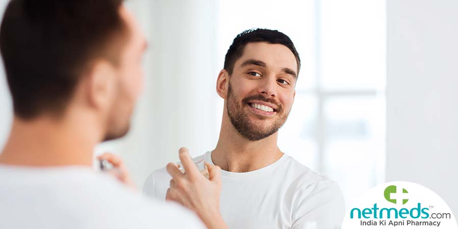 Man using cologne