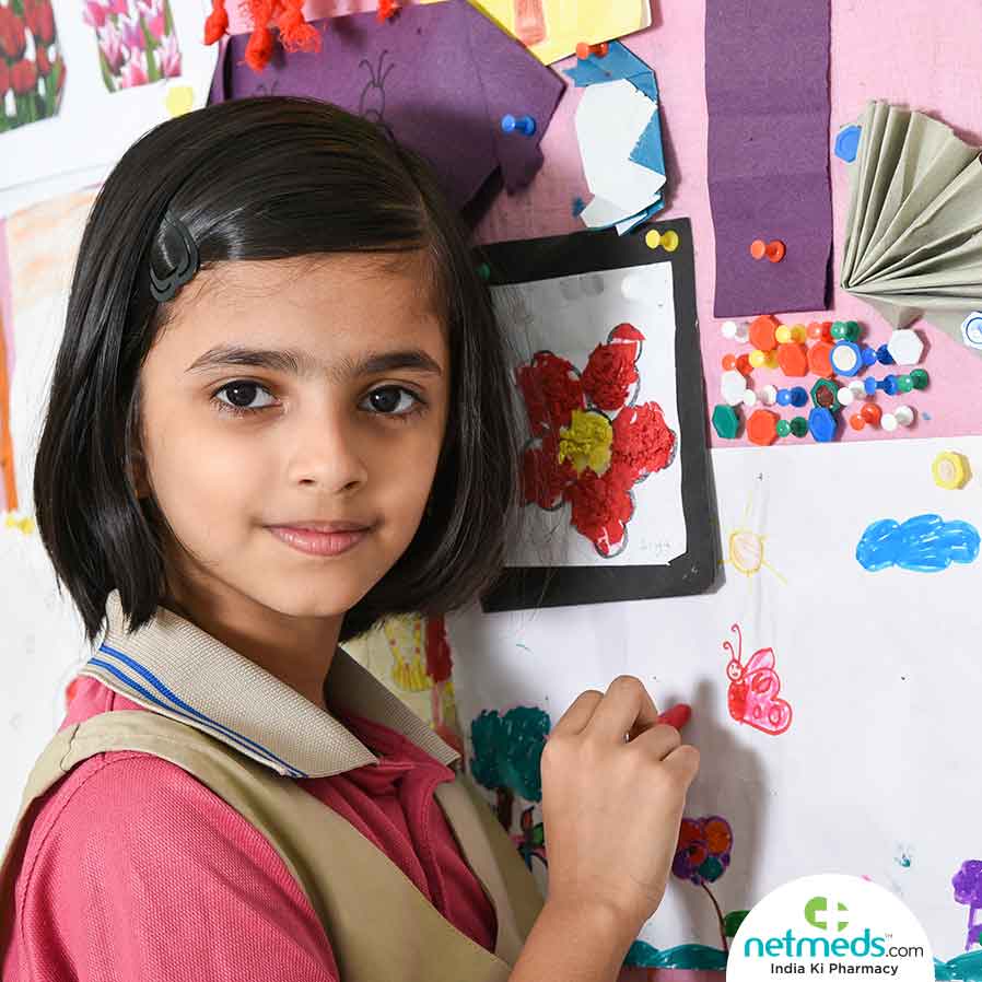 Girl doing artwork