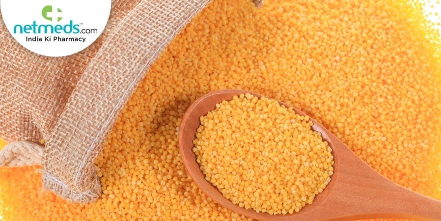 Foxtail millets in a spoon