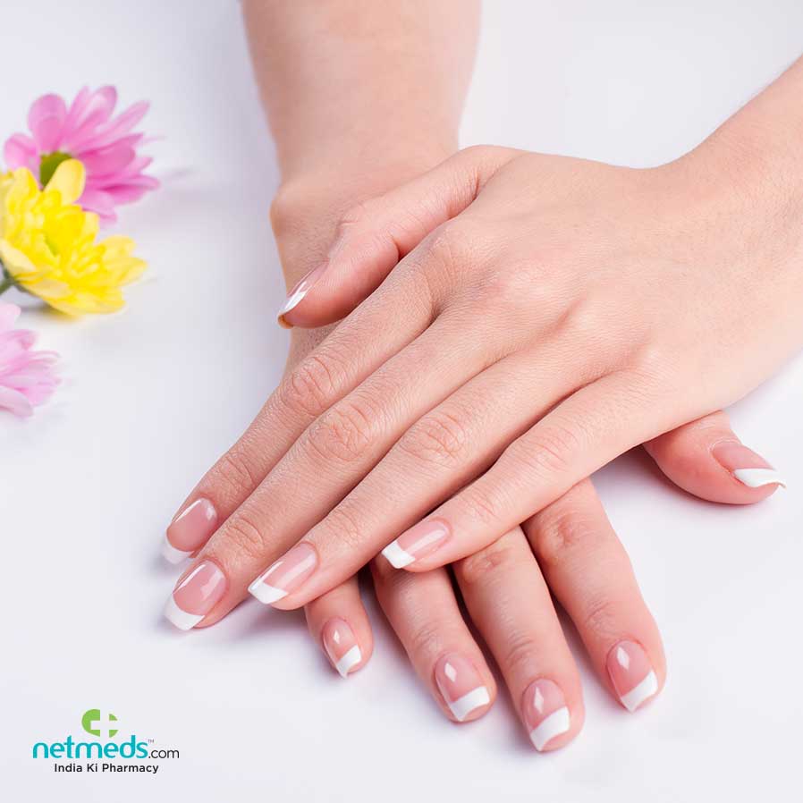 Woman showing her nails