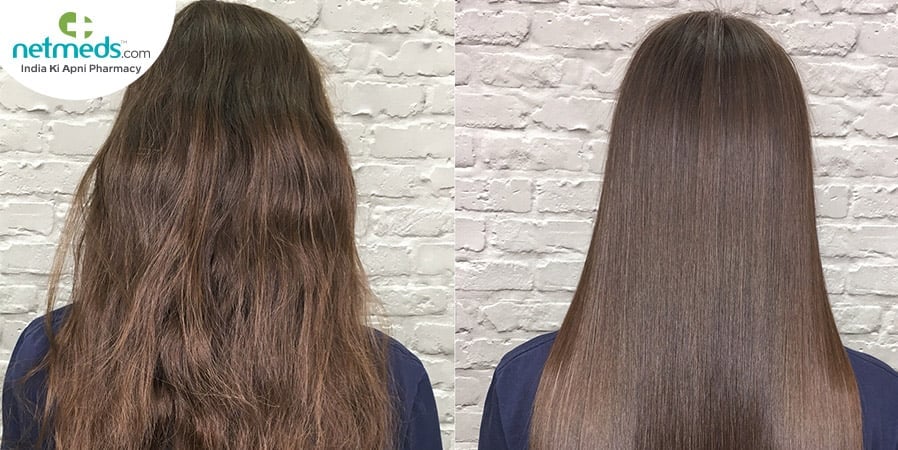 Normal hair and keratin treated hair