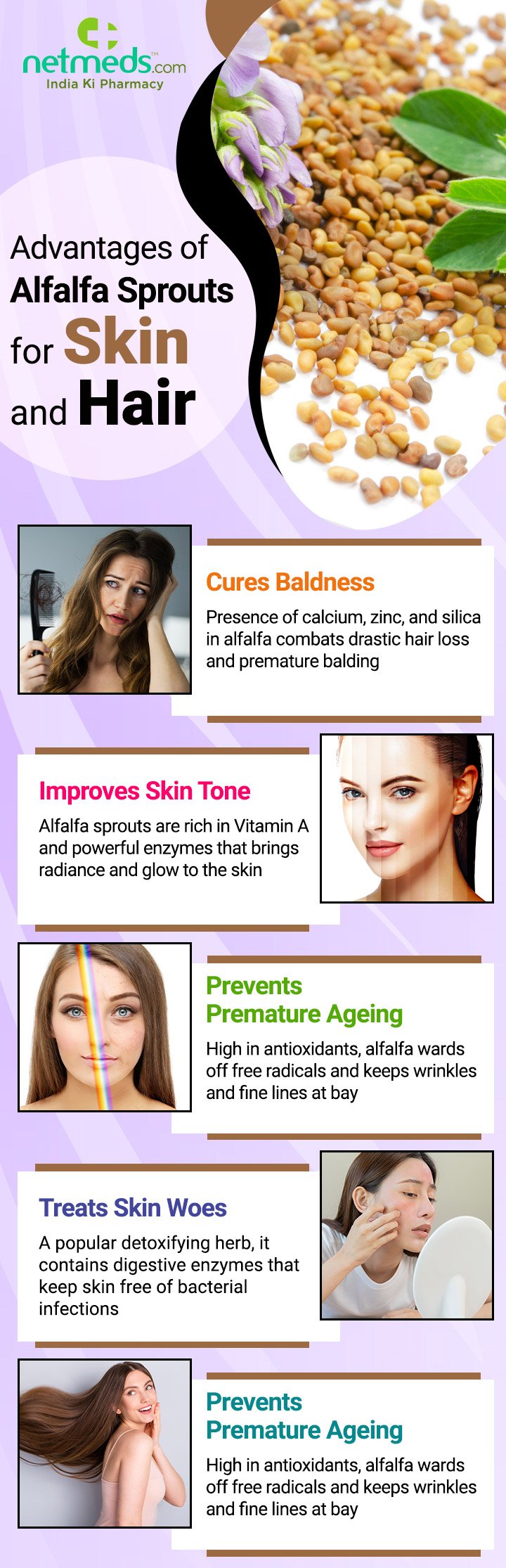 Alfafa Sprouts for skin and hair
