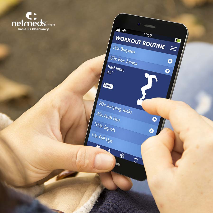 Work out routine app in a mobile