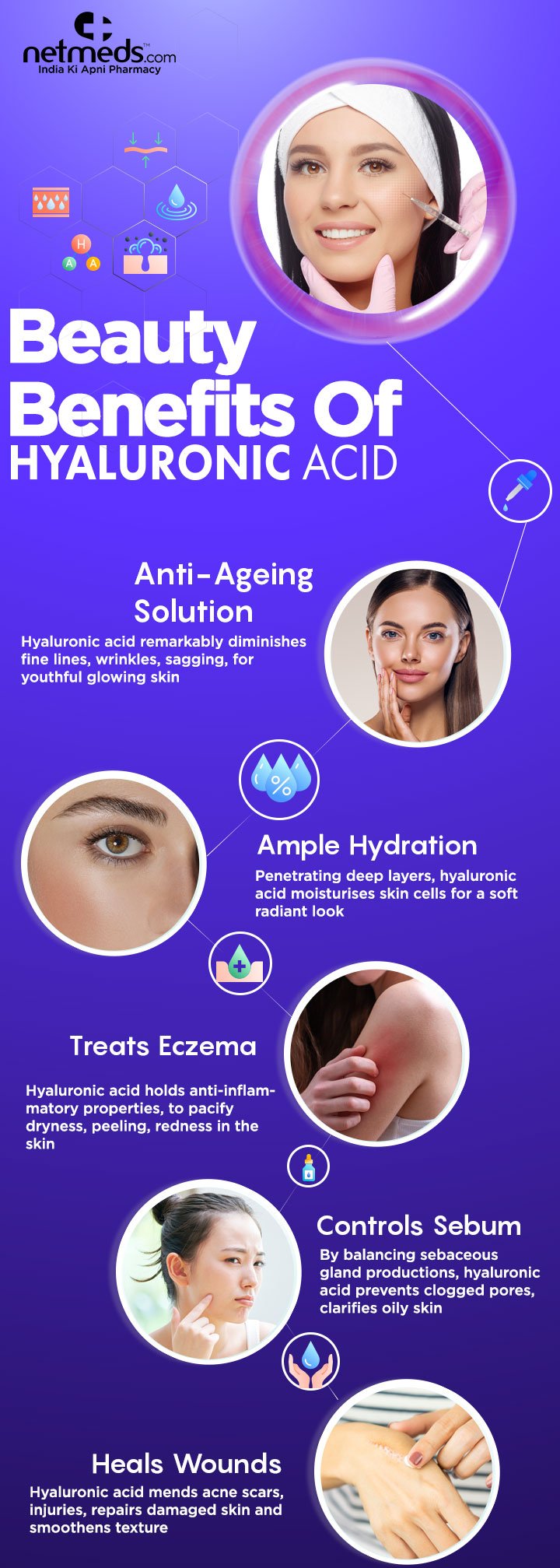 Beauty benefits of hyaluronic acid