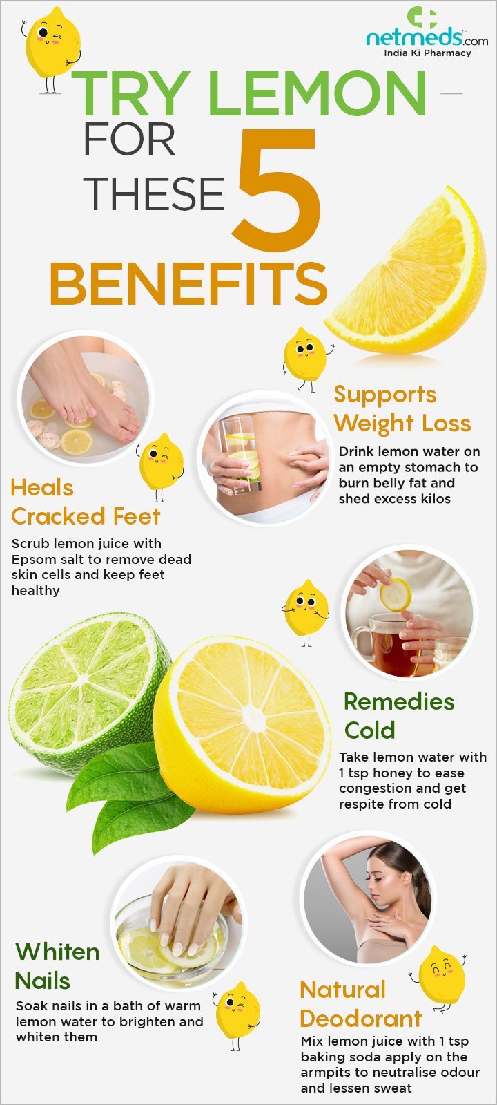 Try lemon for these 5 benefits - Infographics