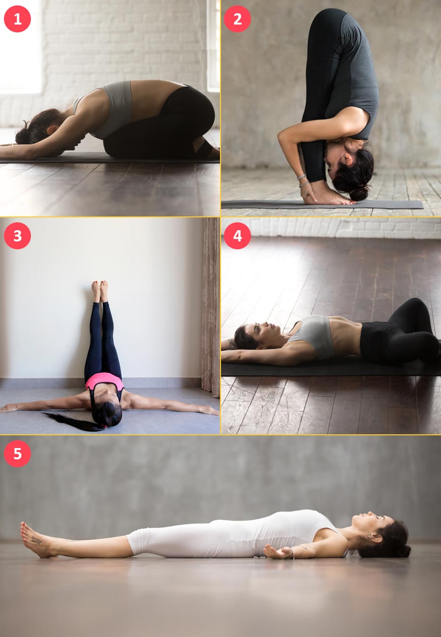 Relaxing yoga poses to do at bedtime