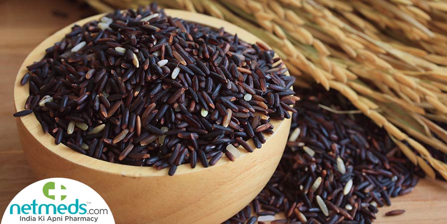 Purple rice in a bowl
