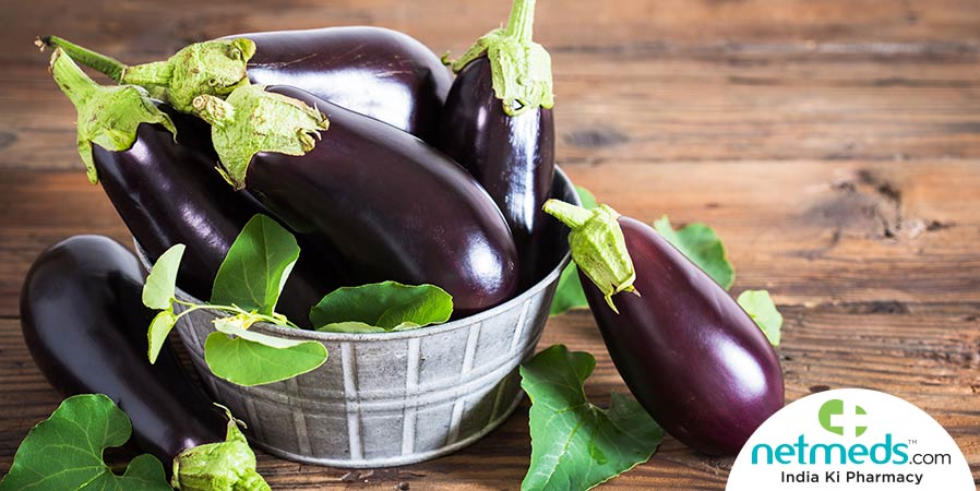 Eggplants in a basket