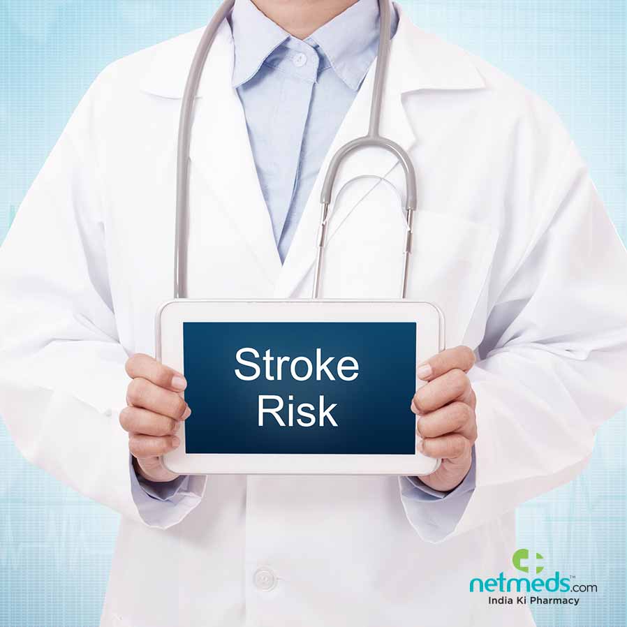 Doctor holding a stroke risk board