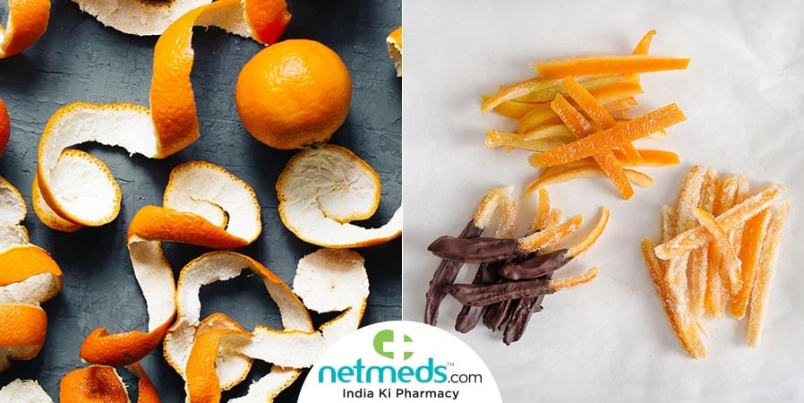 Orange peels and dishes