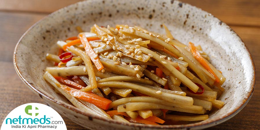 Stir-fried carrot and burdock root