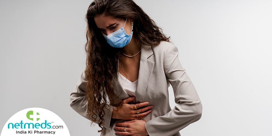 Woman with gastrointestinal symptom