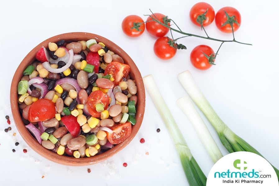 chickpea and kidney beans chaat