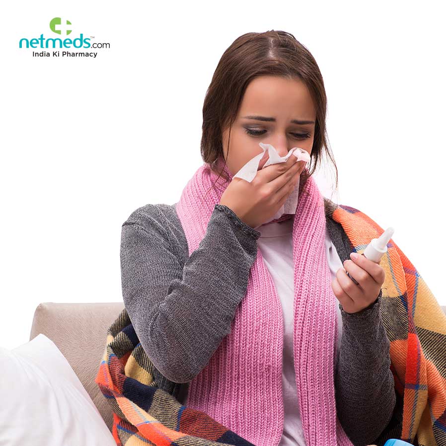 Woman with flu