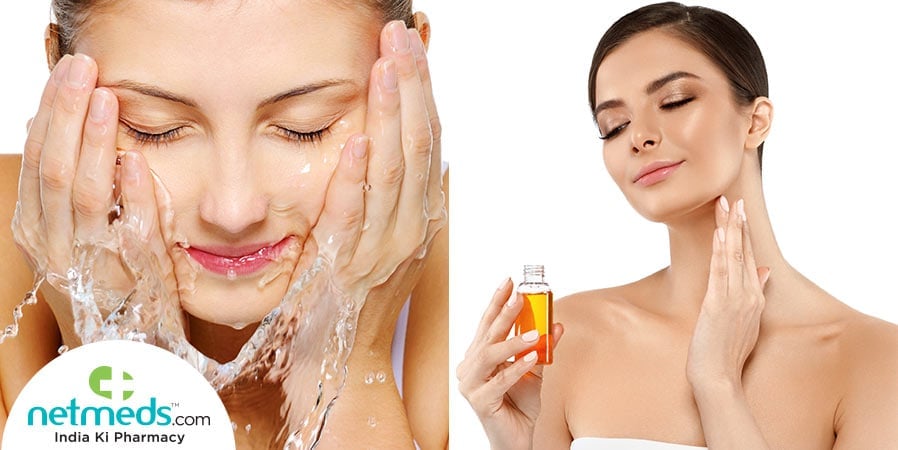 Face washing and applying oil