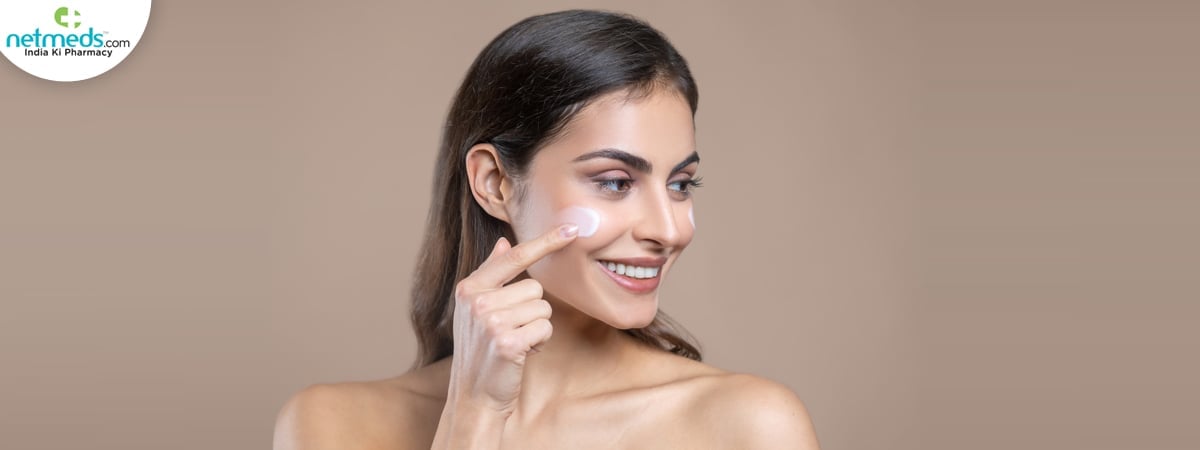 girl applying cream