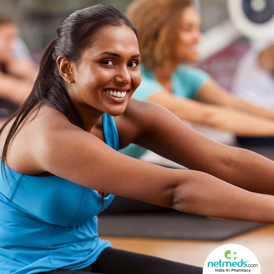 Women doing exercise in gym