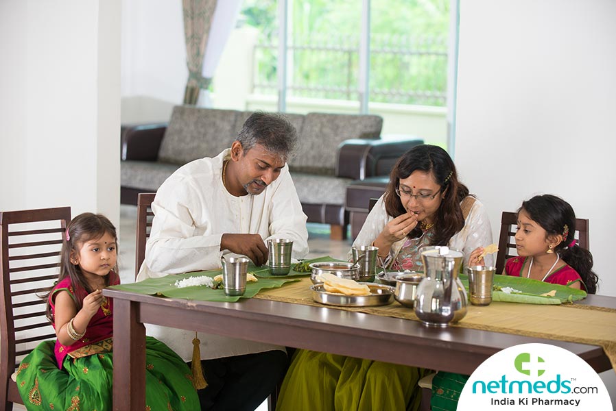 eating with family